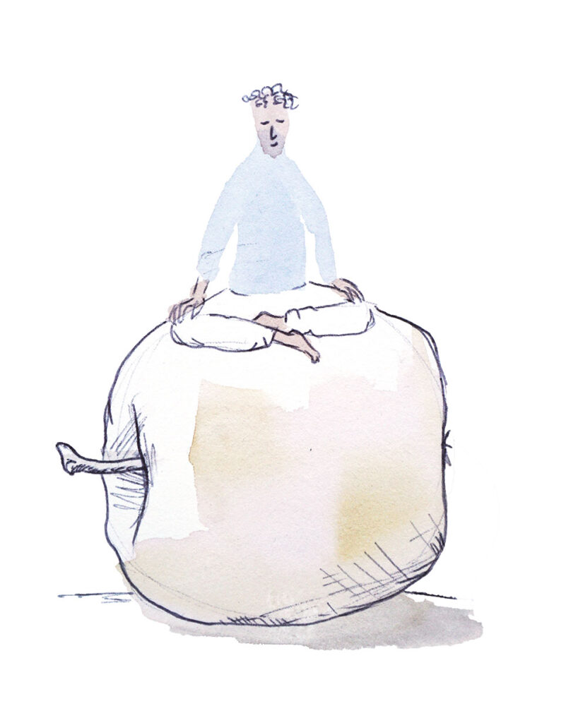 Bild Meditation auf Apfel